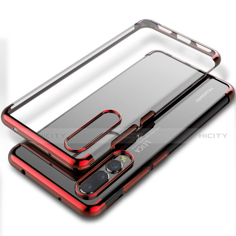 Coque Ultra Fine TPU Souple Housse Etui Transparente S06 pour Huawei P20 Pro Rouge Plus