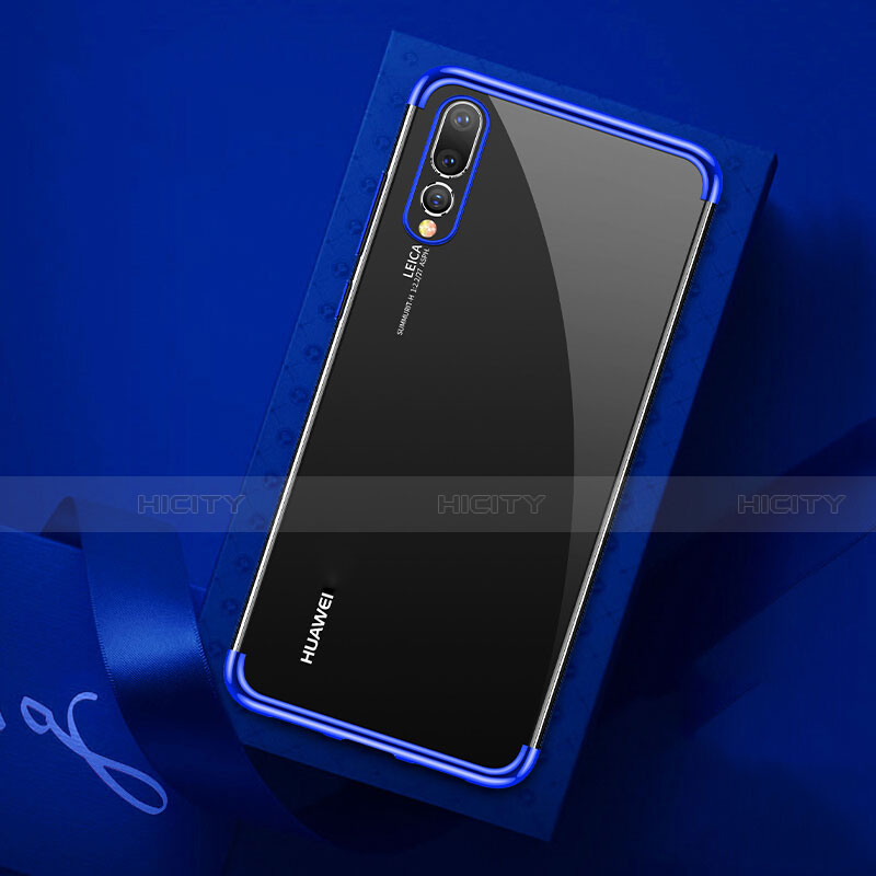 Coque Ultra Fine TPU Souple Housse Etui Transparente S07 pour Huawei P20 Pro Bleu Plus