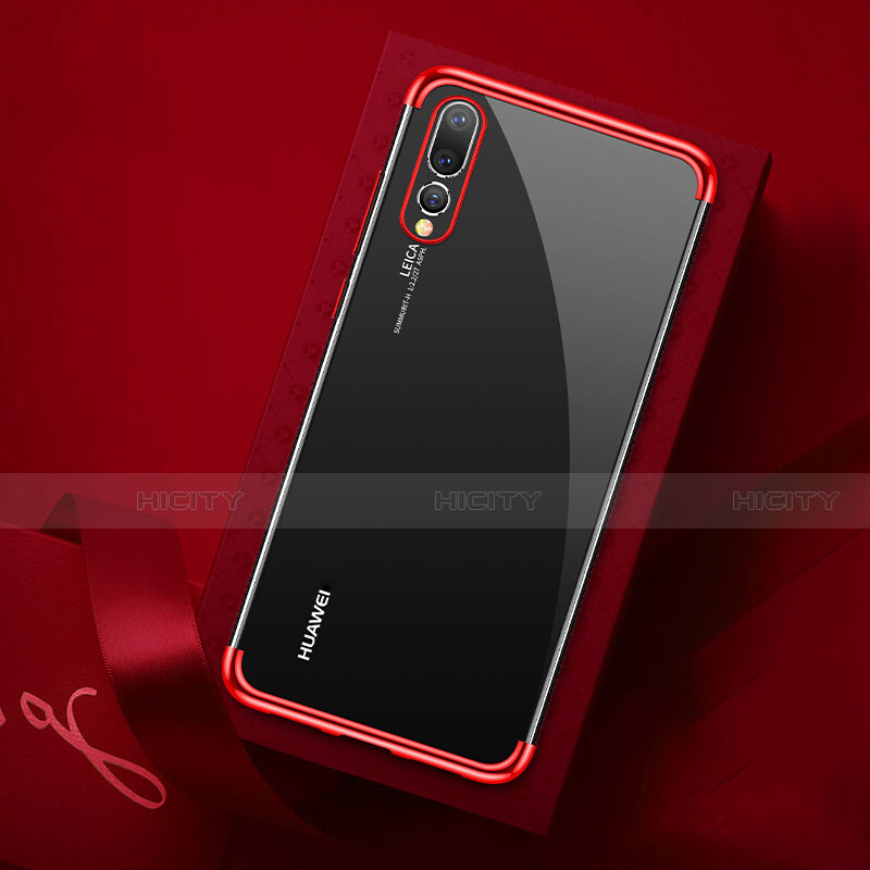 Coque Ultra Fine TPU Souple Housse Etui Transparente S07 pour Huawei P20 Pro Rouge Plus