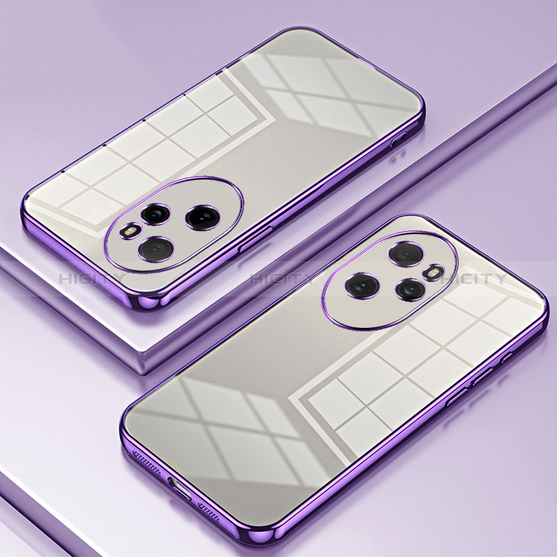 Coque Ultra Fine TPU Souple Housse Etui Transparente SY1 pour Huawei Honor 100 Pro 5G Violet Plus