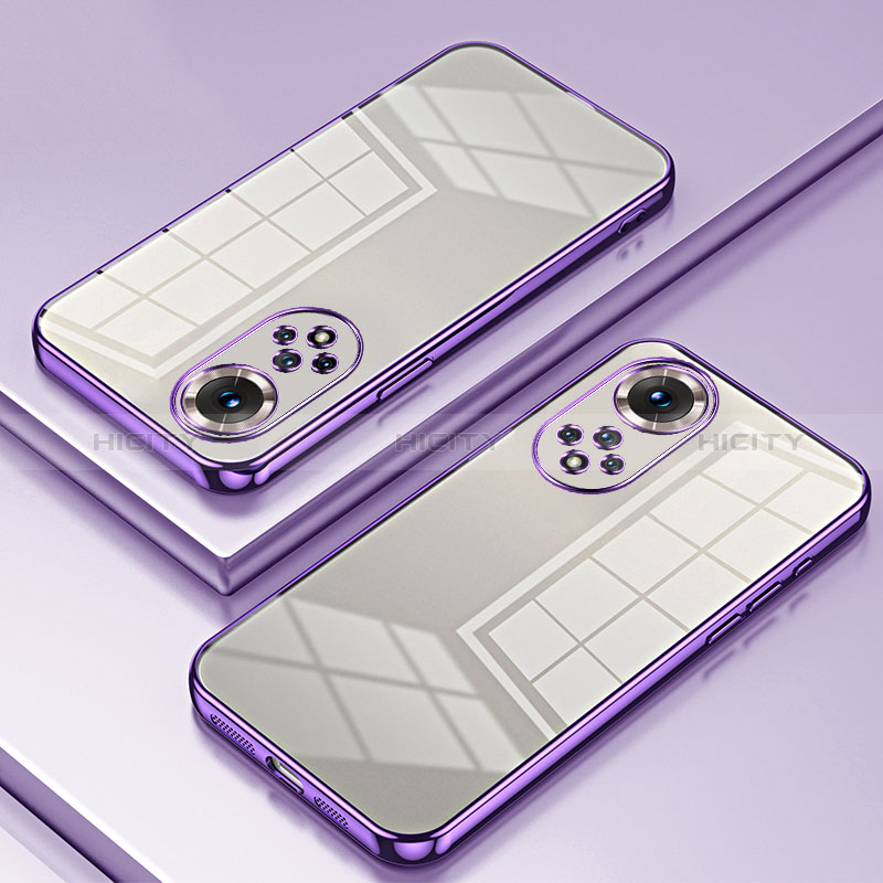 Coque Ultra Fine TPU Souple Housse Etui Transparente SY1 pour Huawei Honor 50 5G Violet Plus