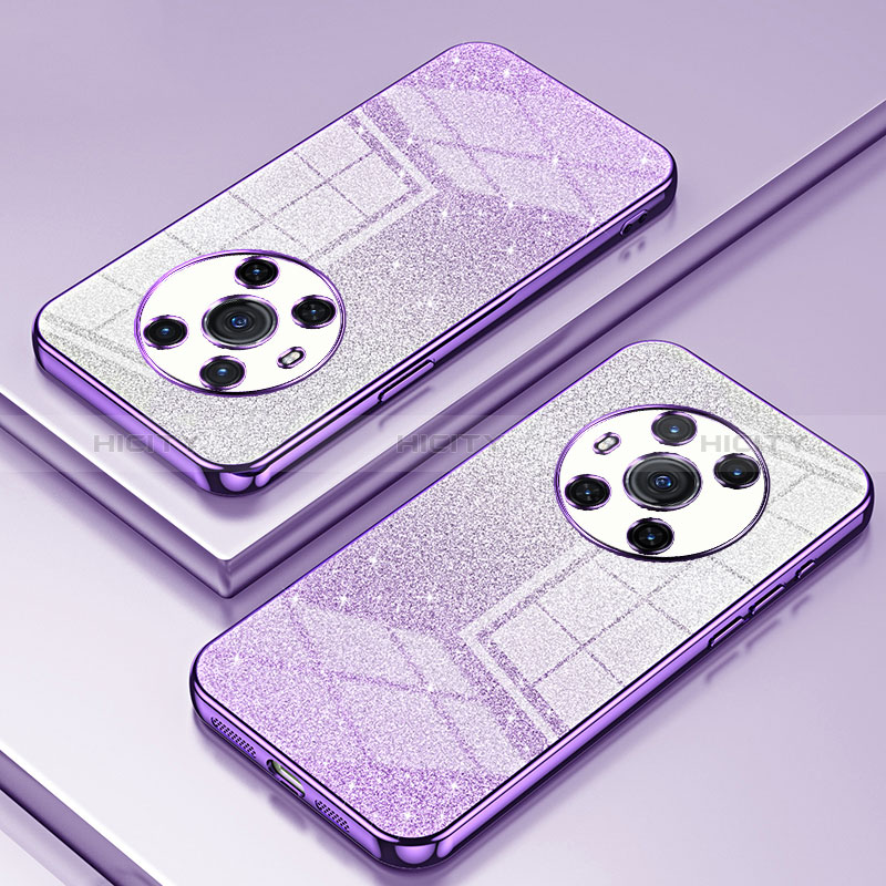 Coque Ultra Fine TPU Souple Housse Etui Transparente SY1 pour Huawei Honor Magic3 5G Violet Plus