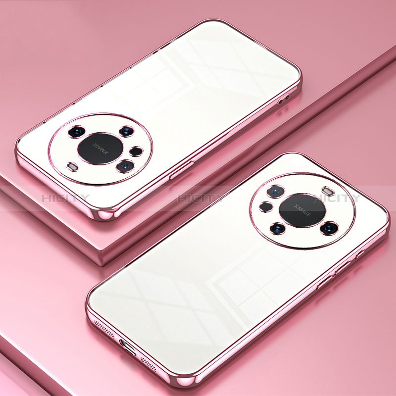 Coque Ultra Fine TPU Souple Housse Etui Transparente SY1 pour Huawei Mate 60 Or Rose Plus