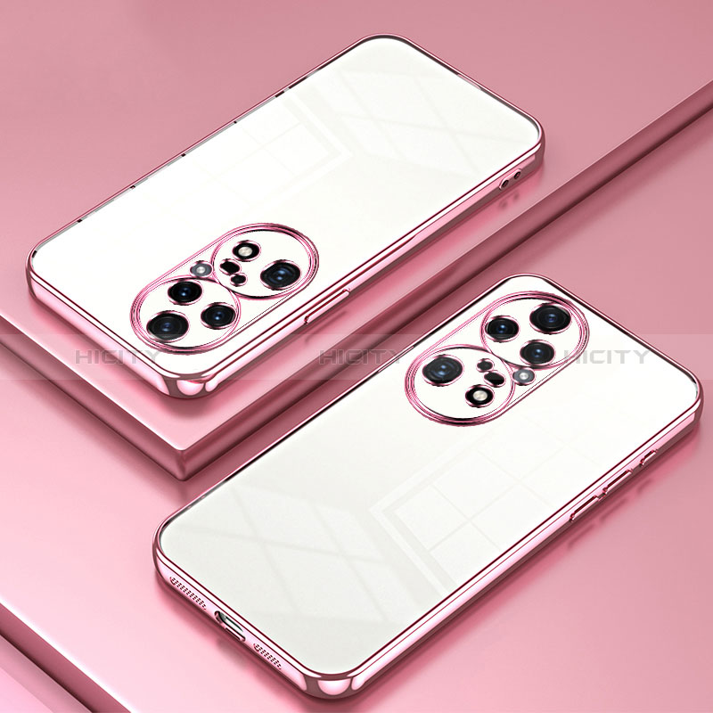 Coque Ultra Fine TPU Souple Housse Etui Transparente SY1 pour Huawei P50 Pro Or Rose Plus