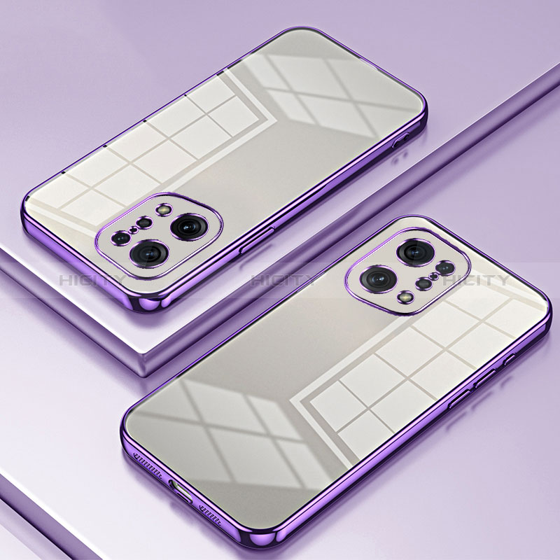 Coque Ultra Fine TPU Souple Housse Etui Transparente SY1 pour Oppo Find X5 5G Violet Plus