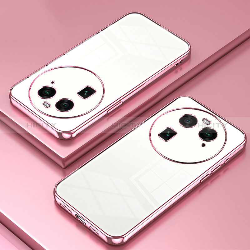 Coque Ultra Fine TPU Souple Housse Etui Transparente SY1 pour Oppo Find X6 5G Or Rose Plus