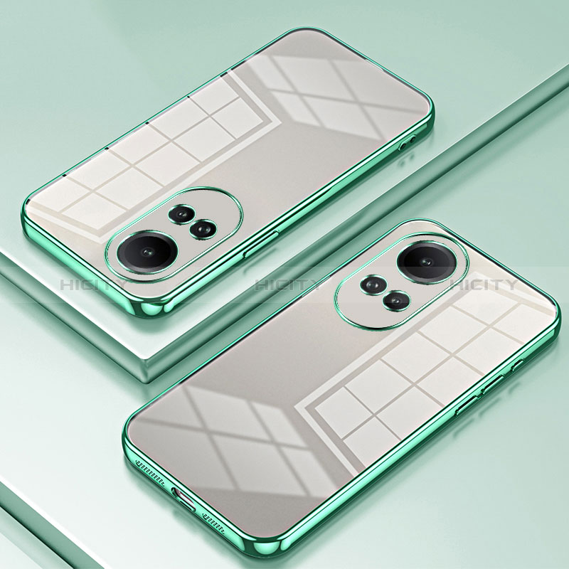 Coque Ultra Fine TPU Souple Housse Etui Transparente SY1 pour Oppo Reno10 5G Vert Plus