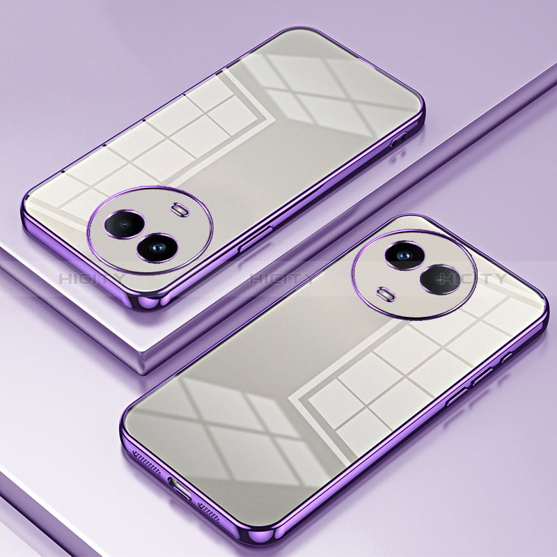 Coque Ultra Fine TPU Souple Housse Etui Transparente SY1 pour Realme V50s 5G Violet Plus