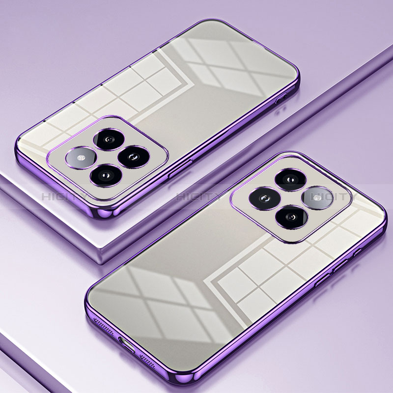 Coque Ultra Fine TPU Souple Housse Etui Transparente SY1 pour Xiaomi Mi 14 5G Violet Plus