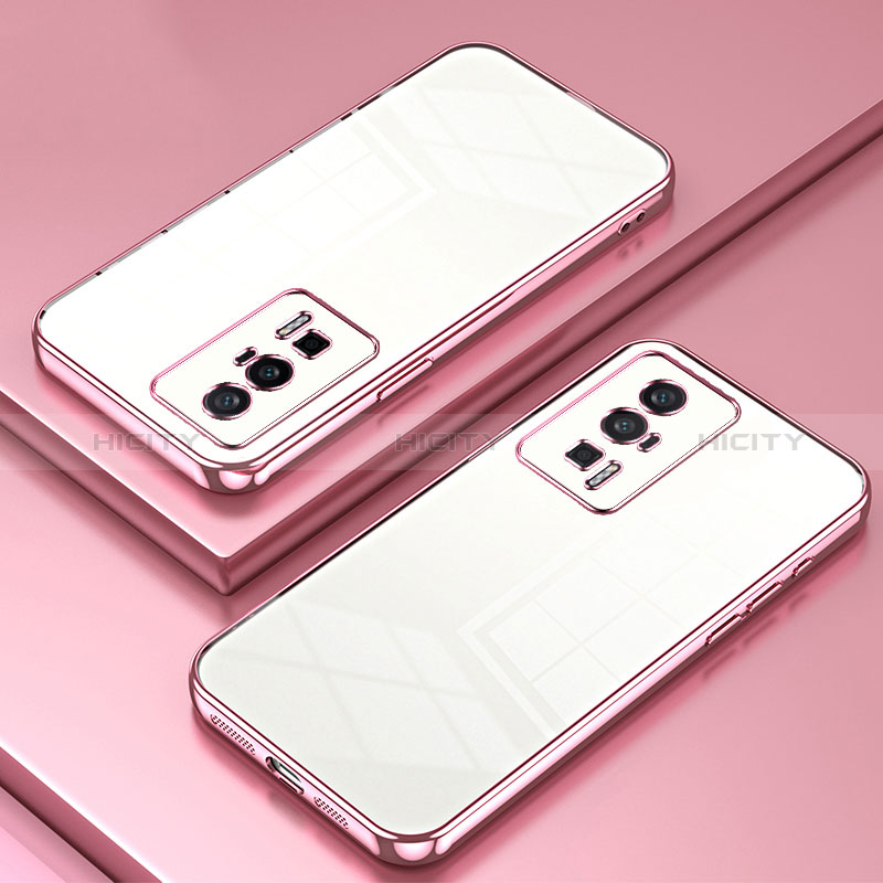 Coque Ultra Fine TPU Souple Housse Etui Transparente SY1 pour Xiaomi Poco F5 Pro 5G Or Rose Plus