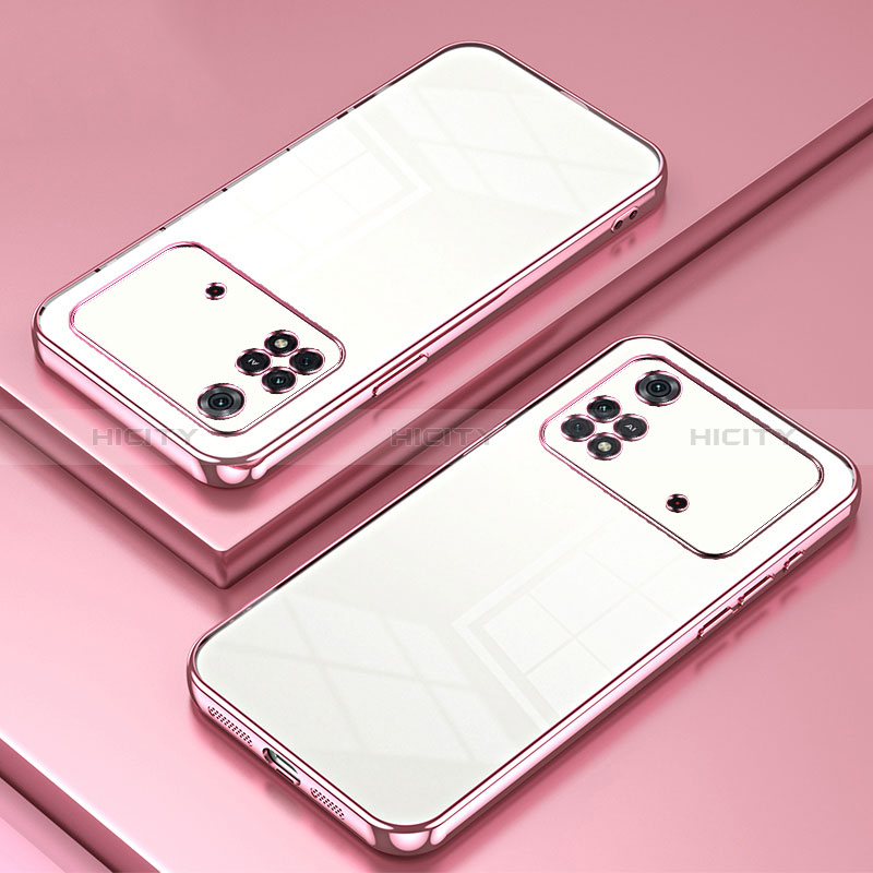 Coque Ultra Fine TPU Souple Housse Etui Transparente SY1 pour Xiaomi Poco M4 Pro 4G Or Rose Plus