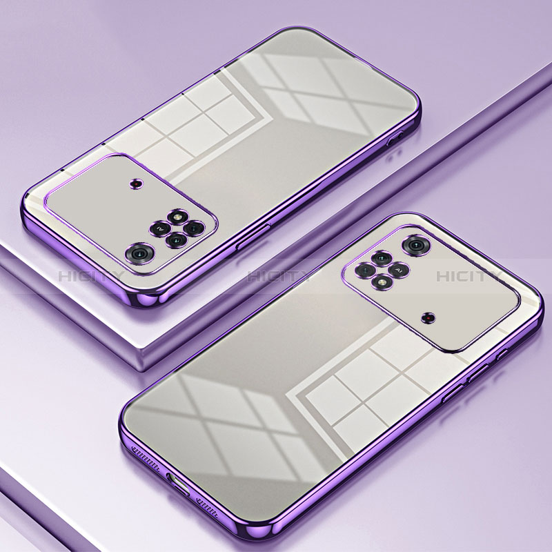 Coque Ultra Fine TPU Souple Housse Etui Transparente SY1 pour Xiaomi Poco M4 Pro 4G Violet Plus