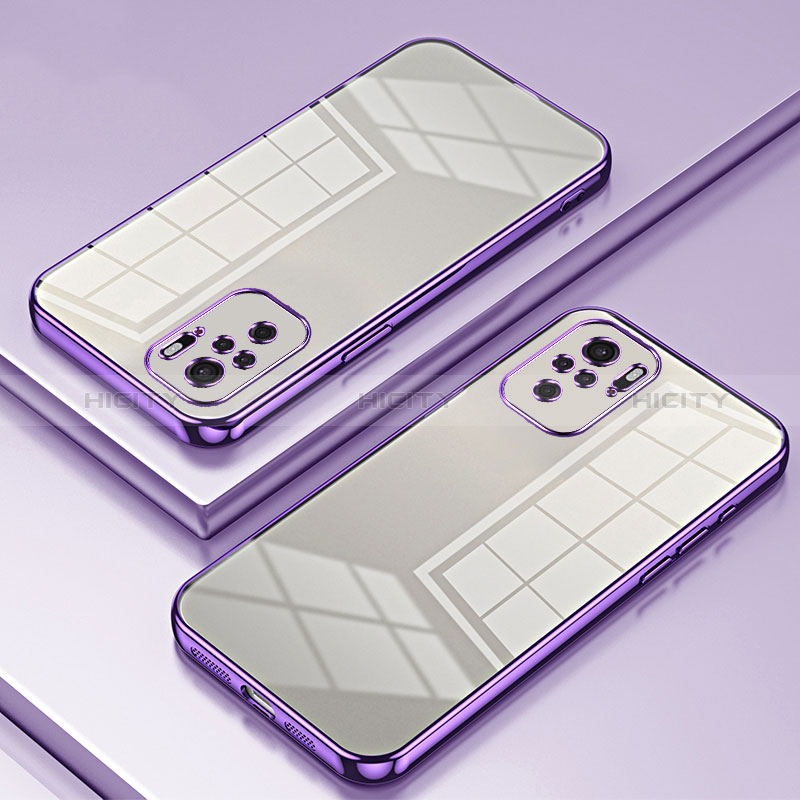 Coque Ultra Fine TPU Souple Housse Etui Transparente SY1 pour Xiaomi Redmi Note 10 4G Violet Plus