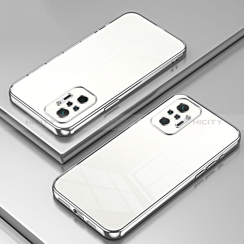 Coque Ultra Fine TPU Souple Housse Etui Transparente SY1 pour Xiaomi Redmi Note 10 Pro 4G Argent Plus