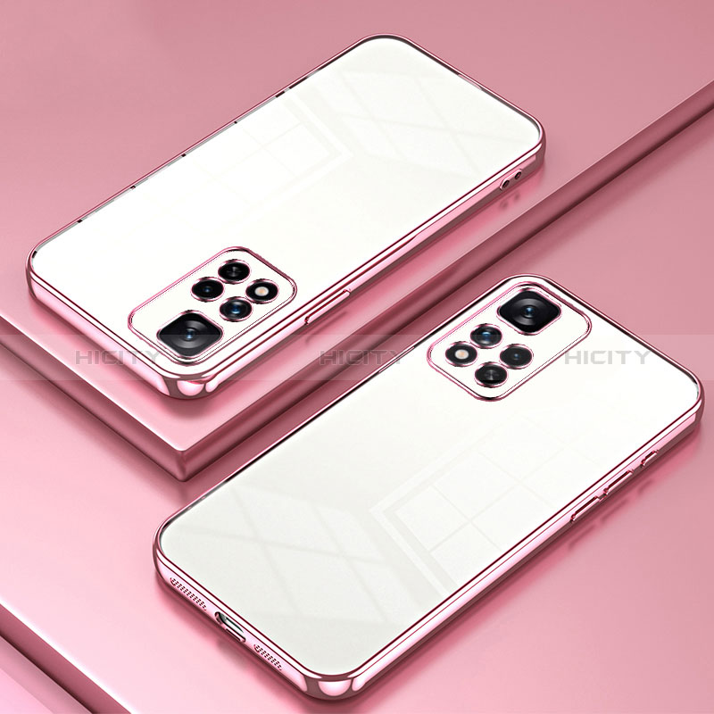 Coque Ultra Fine TPU Souple Housse Etui Transparente SY1 pour Xiaomi Redmi Note 11 Pro 5G Or Rose Plus