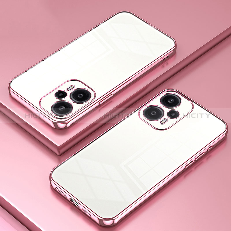 Coque Ultra Fine TPU Souple Housse Etui Transparente SY1 pour Xiaomi Redmi Note 12 Turbo 5G Or Rose Plus