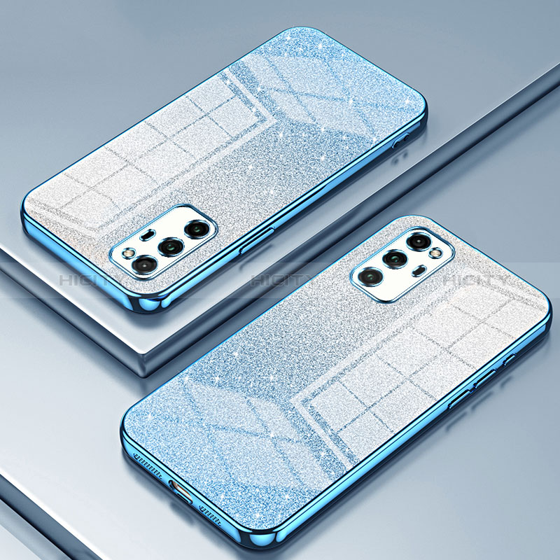 Coque Ultra Fine TPU Souple Housse Etui Transparente SY2 pour Huawei Honor V30 Pro 5G Bleu Plus