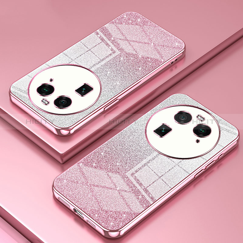 Coque Ultra Fine TPU Souple Housse Etui Transparente SY2 pour Oppo Find X6 5G Or Rose Plus