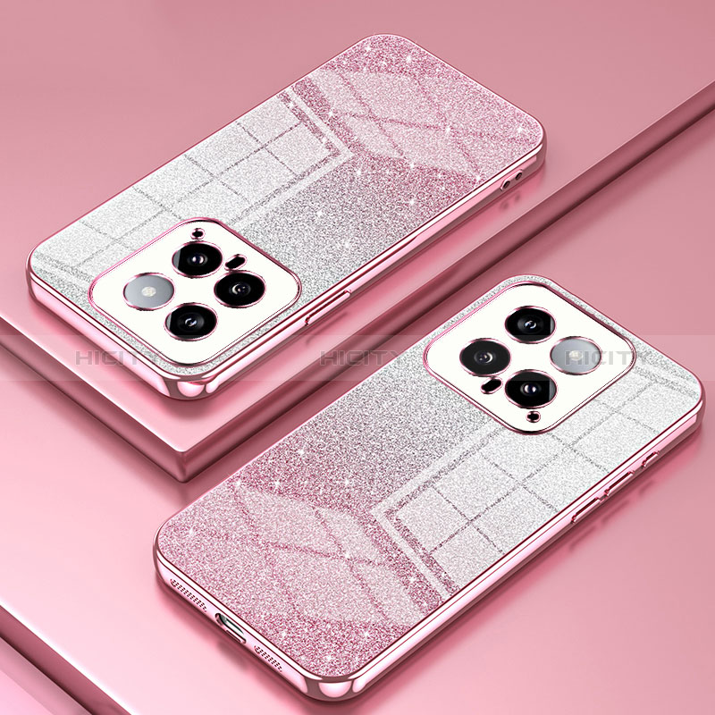 Coque Ultra Fine TPU Souple Housse Etui Transparente SY2 pour Xiaomi Mi 14 5G Or Rose Plus