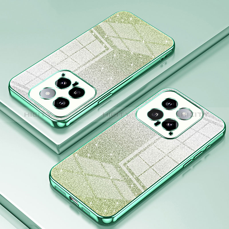 Coque Ultra Fine TPU Souple Housse Etui Transparente SY2 pour Xiaomi Mi 14 5G Vert Plus