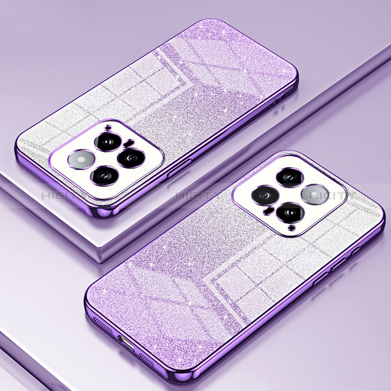 Coque Ultra Fine TPU Souple Housse Etui Transparente SY2 pour Xiaomi Mi 14 5G Violet Plus