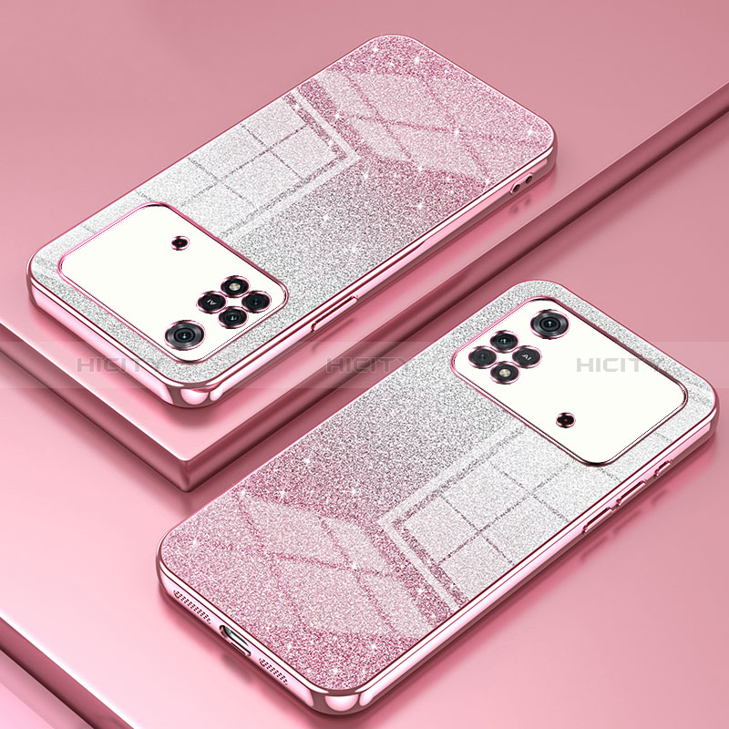 Coque Ultra Fine TPU Souple Housse Etui Transparente SY2 pour Xiaomi Poco M4 Pro 4G Or Rose Plus