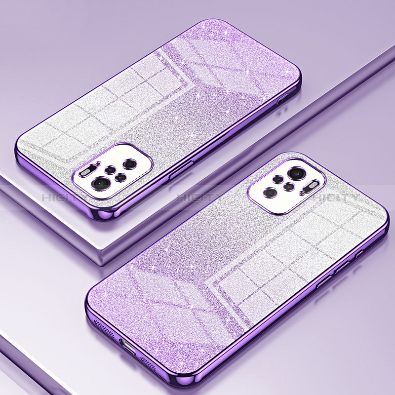 Coque Ultra Fine TPU Souple Housse Etui Transparente SY2 pour Xiaomi Redmi Note 10 4G Violet Plus