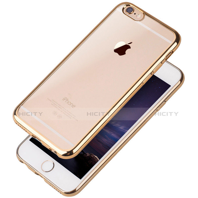 Coque Ultra Fine TPU Souple Housse Etui Transparente T08 pour Apple iPhone 6 Or Plus