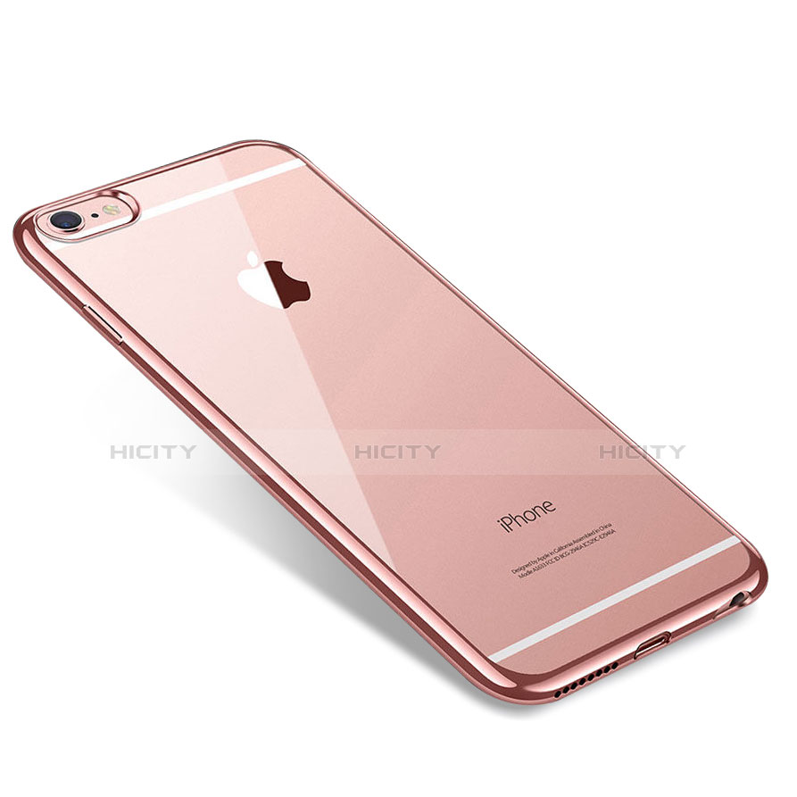 Coque Ultra Fine TPU Souple Housse Etui Transparente T09 pour Apple iPhone 6 Plus Or Rose Plus