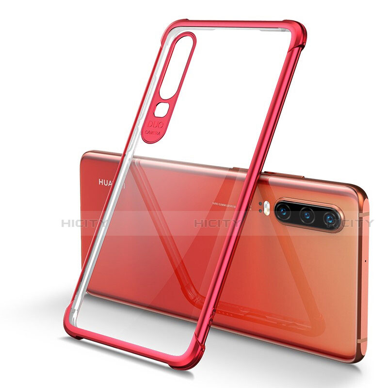 Coque Ultra Fine TPU Souple Housse Etui Transparente U01 pour Huawei P30 Rouge Plus