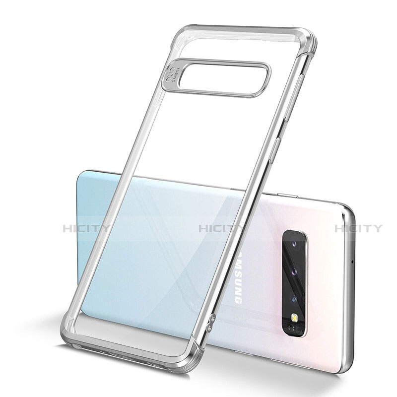 Coque Ultra Fine TPU Souple Housse Etui Transparente U01 pour Samsung Galaxy S10 Argent Plus