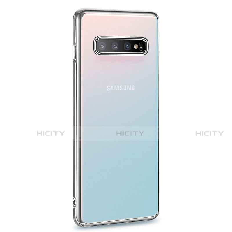 Coque Ultra Fine TPU Souple Housse Etui Transparente U03 pour Samsung Galaxy S10 Plus Argent Plus