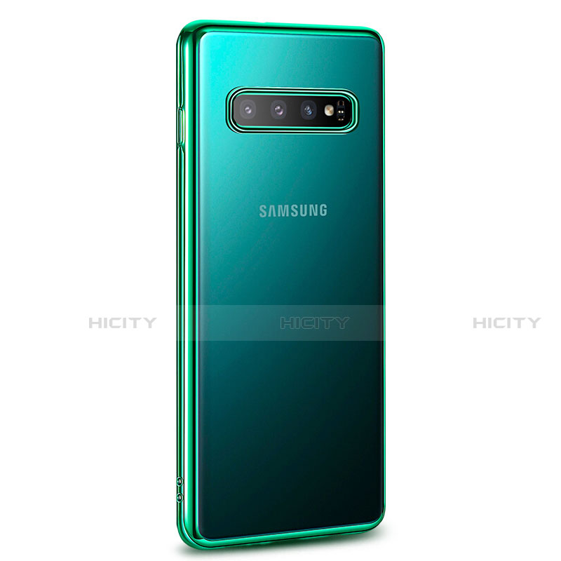 Coque Ultra Fine TPU Souple Housse Etui Transparente U03 pour Samsung Galaxy S10 Vert Plus