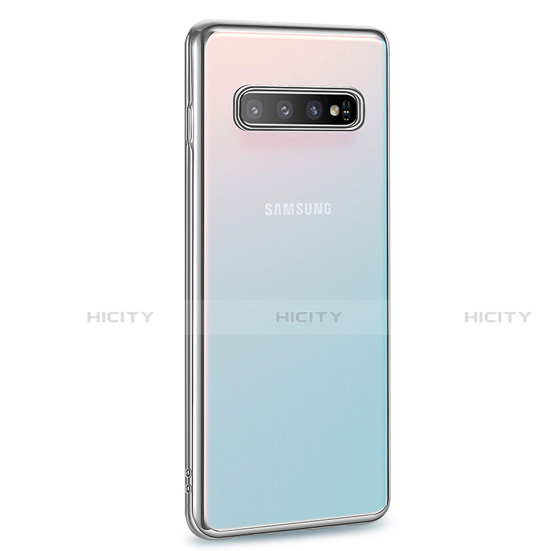 Coque Ultra Fine TPU Souple Housse Etui Transparente U04 pour Samsung Galaxy S10 5G Argent Plus