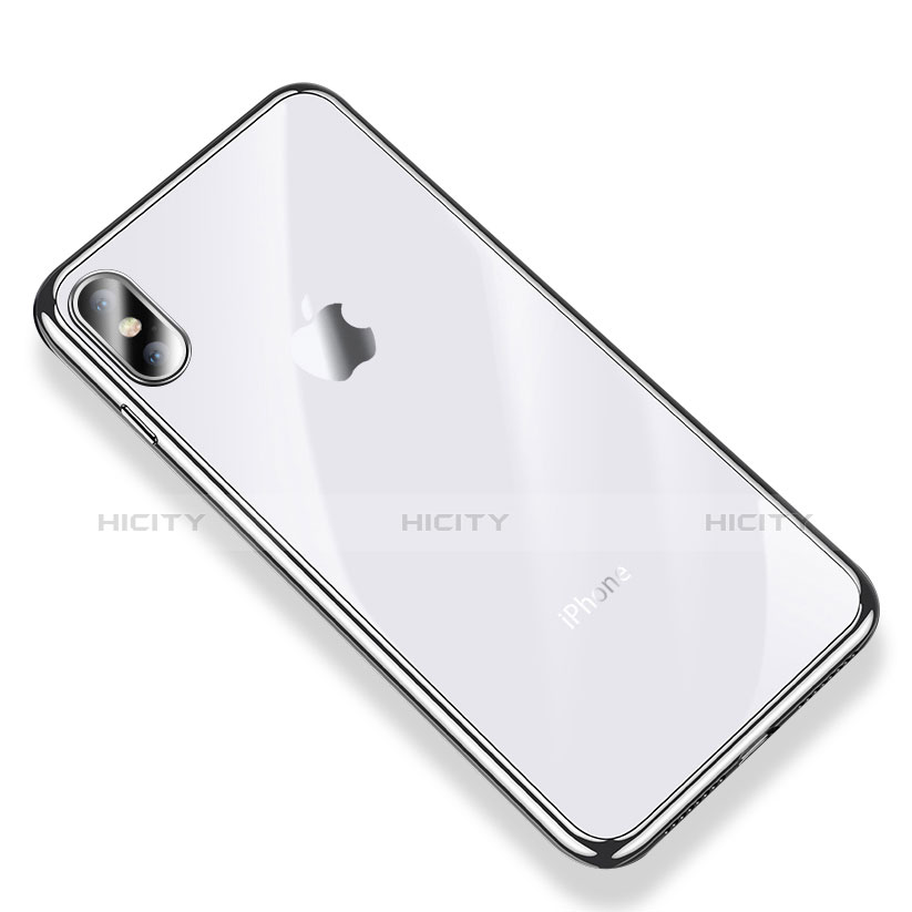 Coque Ultra Fine TPU Souple Housse Etui Transparente V03 pour Apple iPhone X Argent Plus