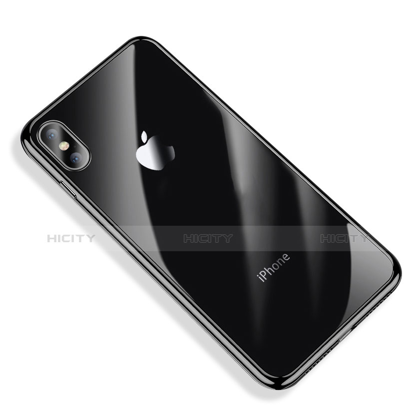 Coque Ultra Fine TPU Souple Housse Etui Transparente V03 pour Apple iPhone X Noir Plus