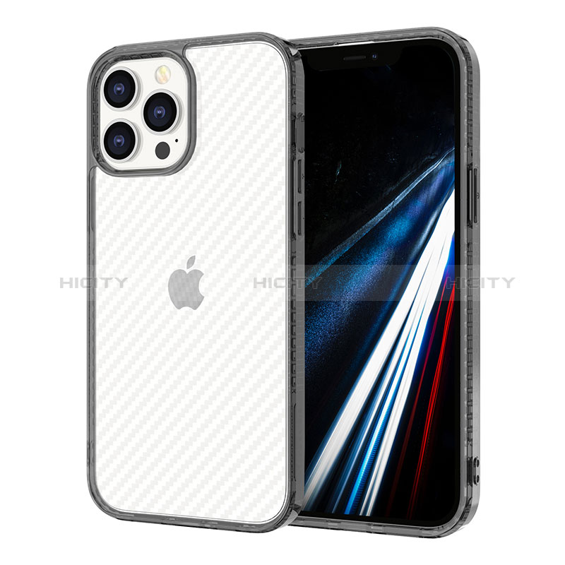 Coque Ultra Fine TPU Souple Housse Etui Transparente YJ1 pour Apple iPhone 12 Pro Max Noir Plus