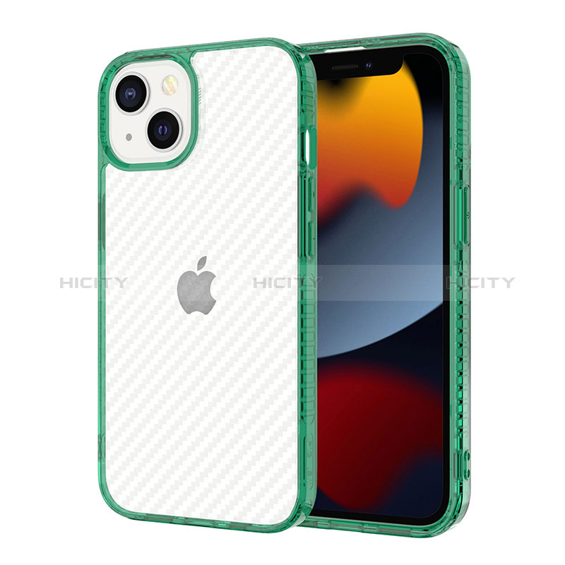 Coque Ultra Fine TPU Souple Housse Etui Transparente YJ1 pour Apple iPhone 13 Vert Nuit Plus