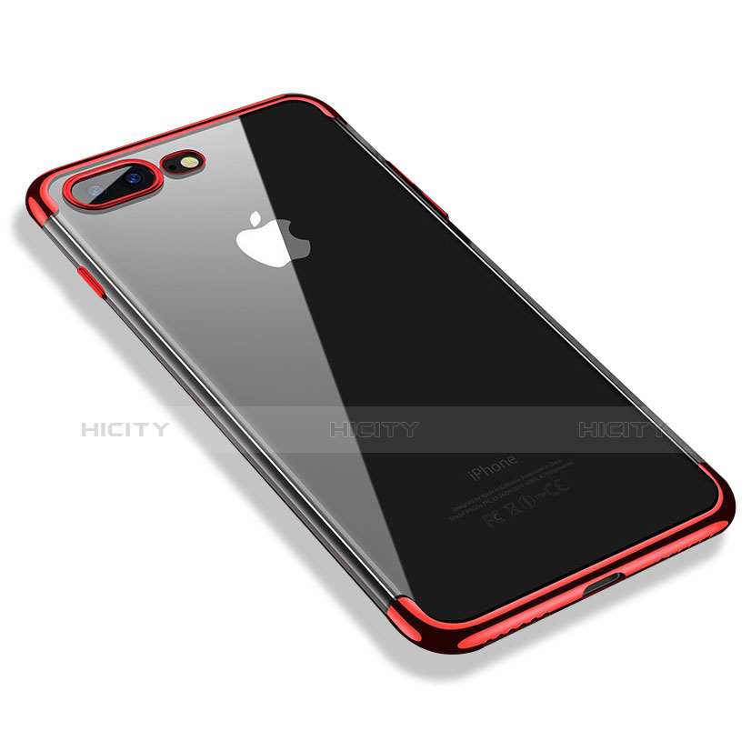 Coque Ultra Fine TPU Souple Transparente A06 pour Apple iPhone 8 Plus Rouge Plus