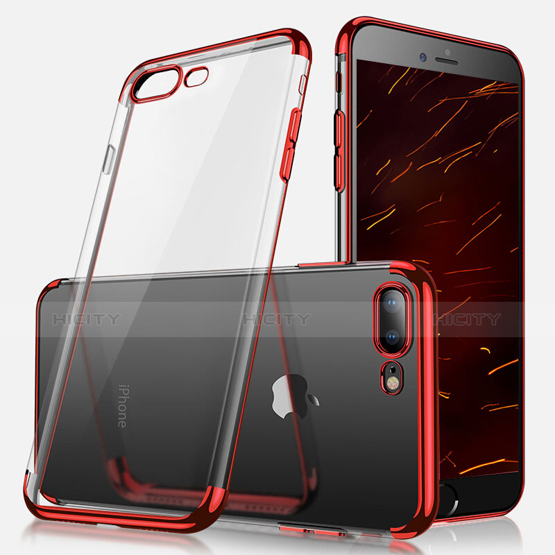 Coque Ultra Fine TPU Souple Transparente A07 pour Apple iPhone 7 Plus Rouge Plus