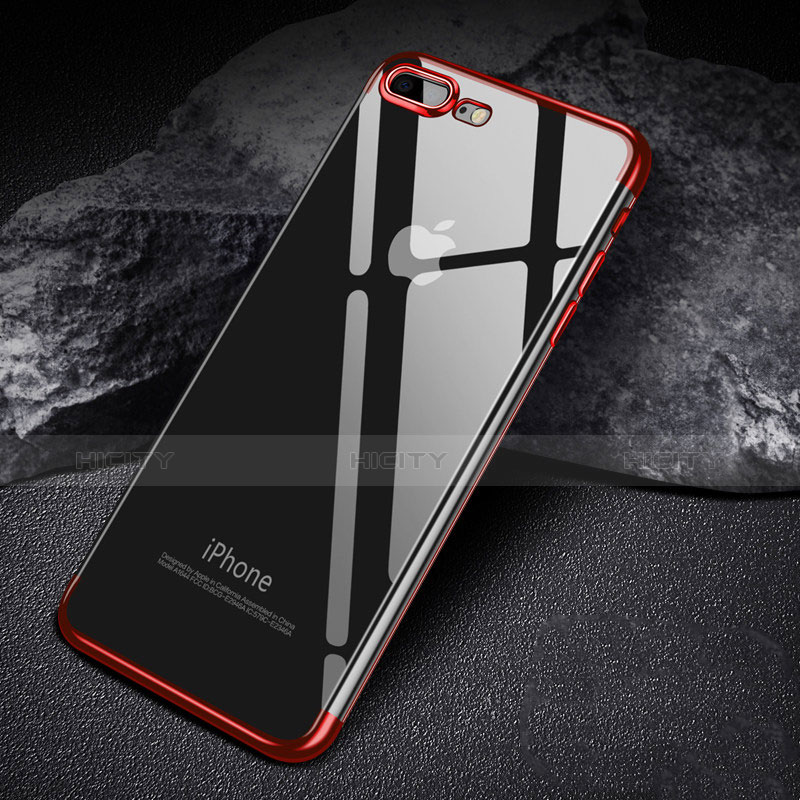 Coque Ultra Fine TPU Souple Transparente A07 pour Apple iPhone 7 Plus Rouge Plus