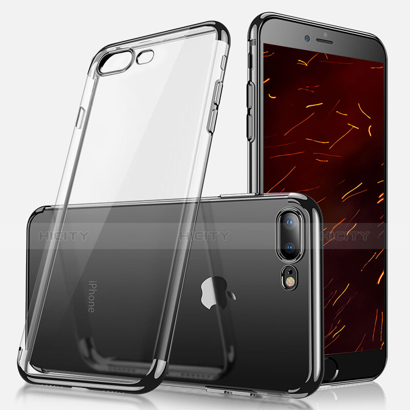 Coque Ultra Fine TPU Souple Transparente A07 pour Apple iPhone 8 Plus Noir Plus