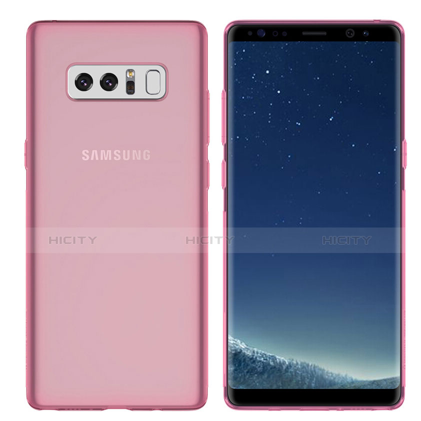 Coque Ultra Fine TPU Souple Transparente H01 pour Samsung Galaxy Note 8 Duos N950F Rose Plus