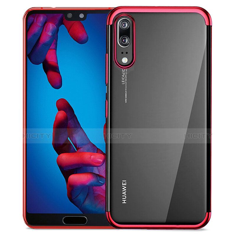 Coque Ultra Fine TPU Souple Transparente T02 pour Huawei P20 Rouge Plus