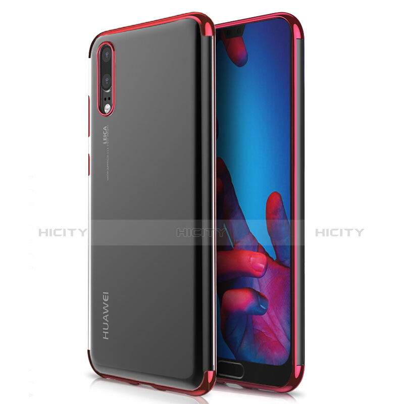 Coque Ultra Fine TPU Souple Transparente T02 pour Huawei P20 Rouge Plus