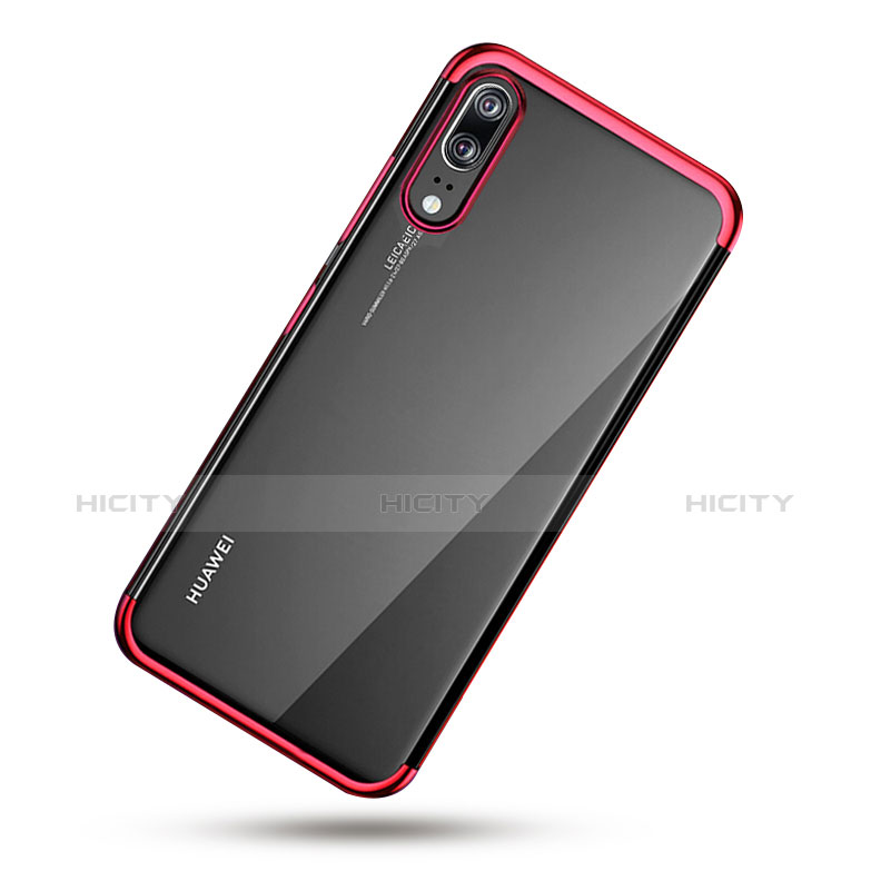 Coque Ultra Fine TPU Souple Transparente T02 pour Huawei P20 Rouge Plus