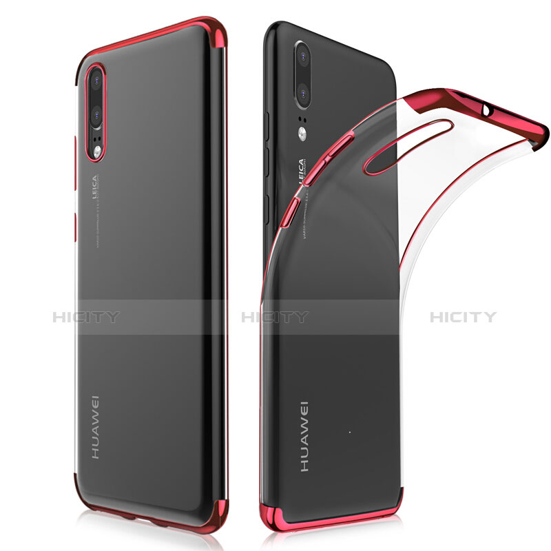 Coque Ultra Fine TPU Souple Transparente T02 pour Huawei P20 Rouge Plus