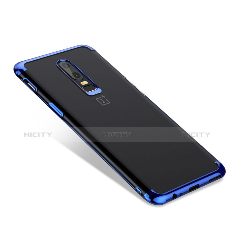 Coque Ultra Fine TPU Souple Transparente T02 pour OnePlus 6 Bleu Plus