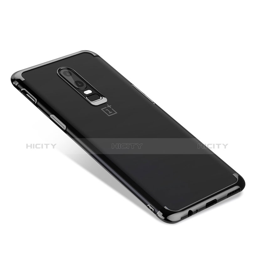 Coque Ultra Fine TPU Souple Transparente T02 pour OnePlus 6 Noir Plus