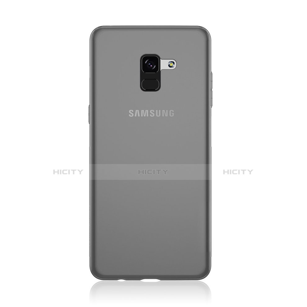 Coque Ultra Fine TPU Souple Transparente T02 pour Samsung Galaxy A8+ A8 Plus (2018) Duos A730F Gris Plus